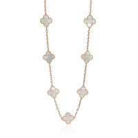 Yellow Gold Mother Of Pearl Vintage Alhambra Necklace