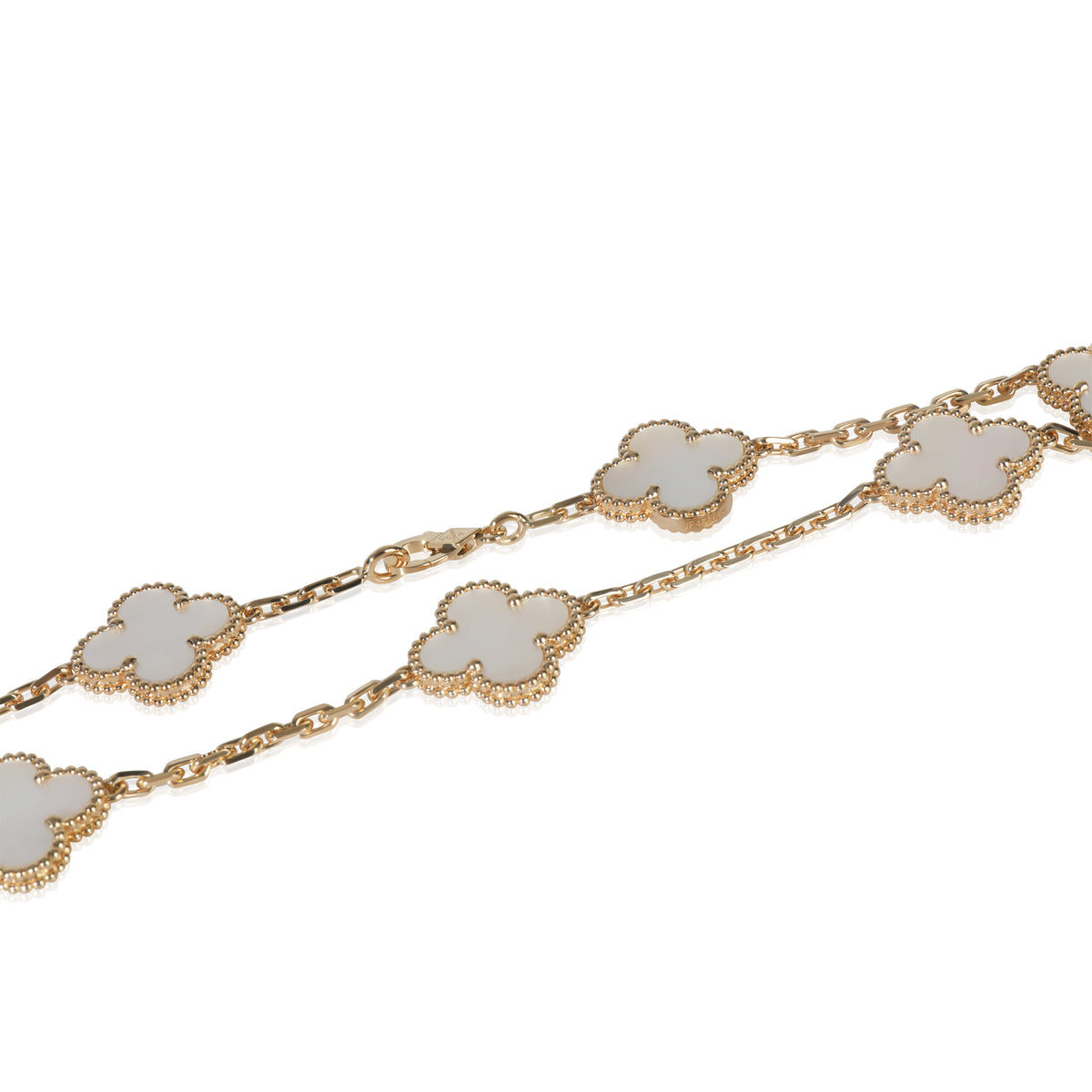 Yellow Gold Mother Of Pearl Vintage Alhambra Necklace
