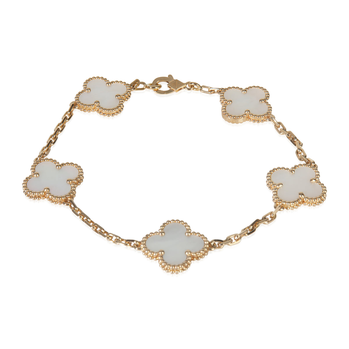 Yellow Gold Mother Of Pearl Vintage Alhambra Bracelet