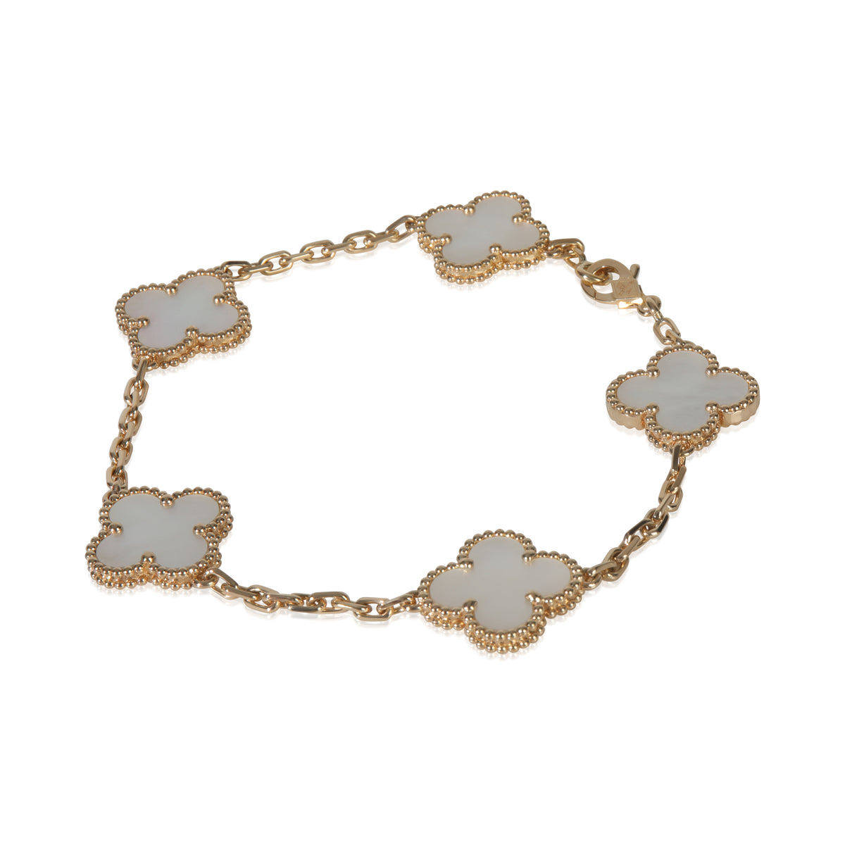 Yellow Gold Mother Of Pearl Vintage Alhambra Bracelet