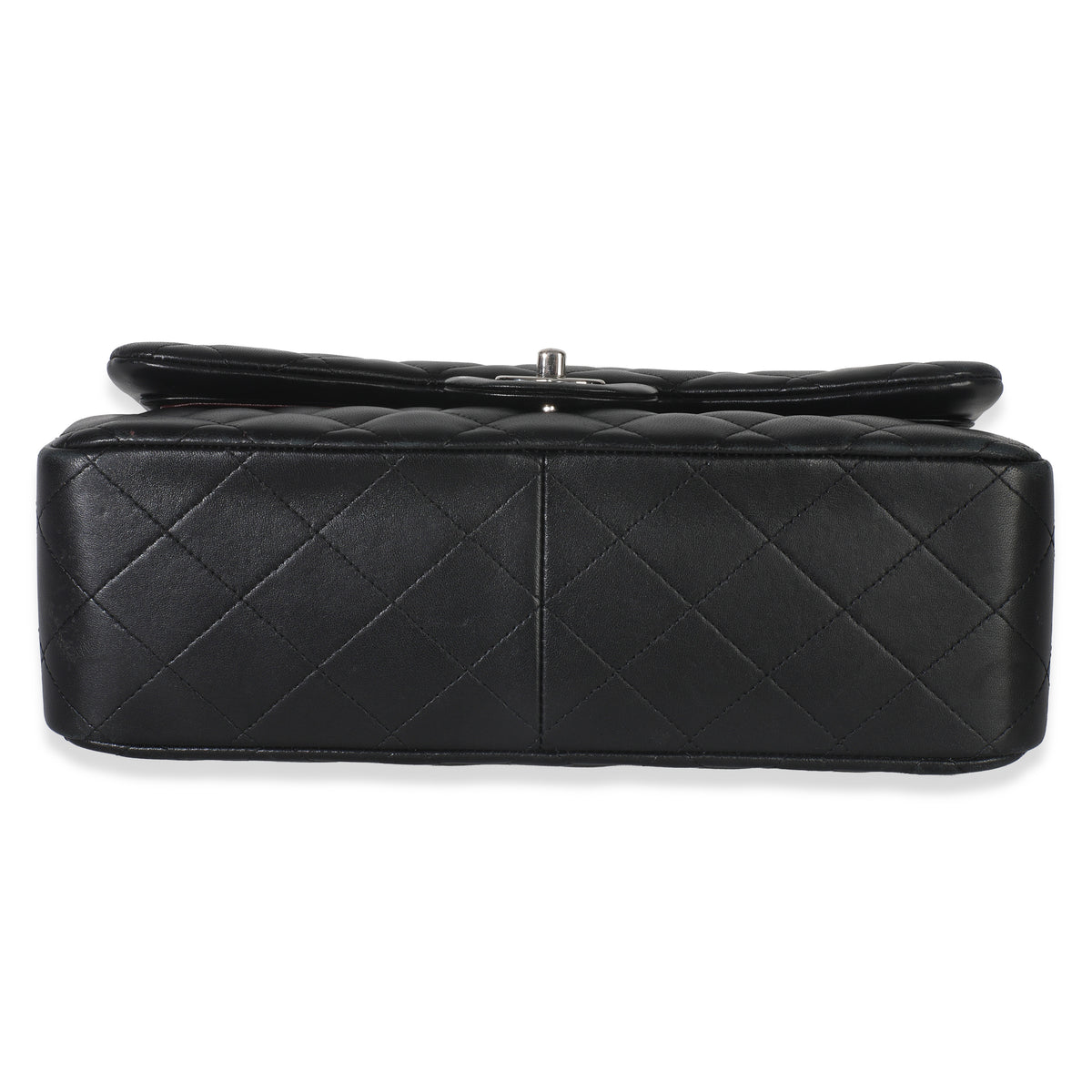 Black Quilted Lambskin Jumbo Double Flap Bag