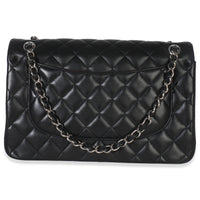 Black Quilted Lambskin Jumbo Double Flap Bag