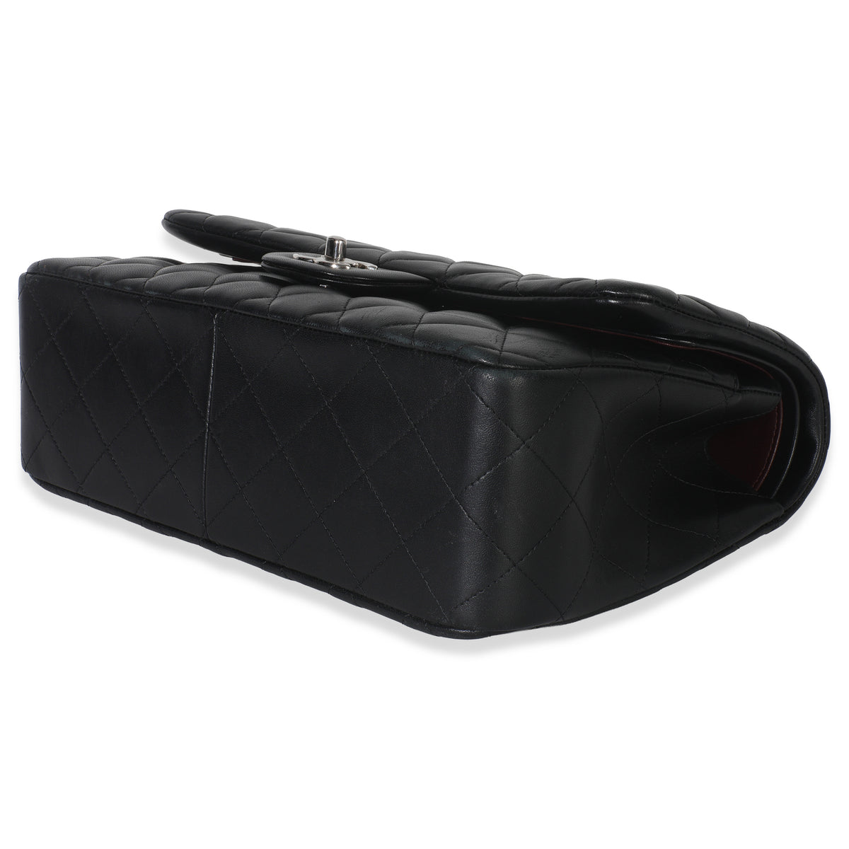Black Quilted Lambskin Jumbo Double Flap Bag