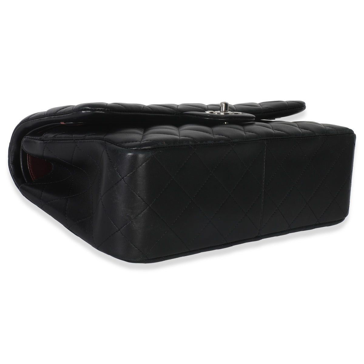 Black Quilted Lambskin Jumbo Double Flap Bag