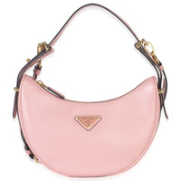 Pink Smooth Calfskin Arque Half Moon Hobo