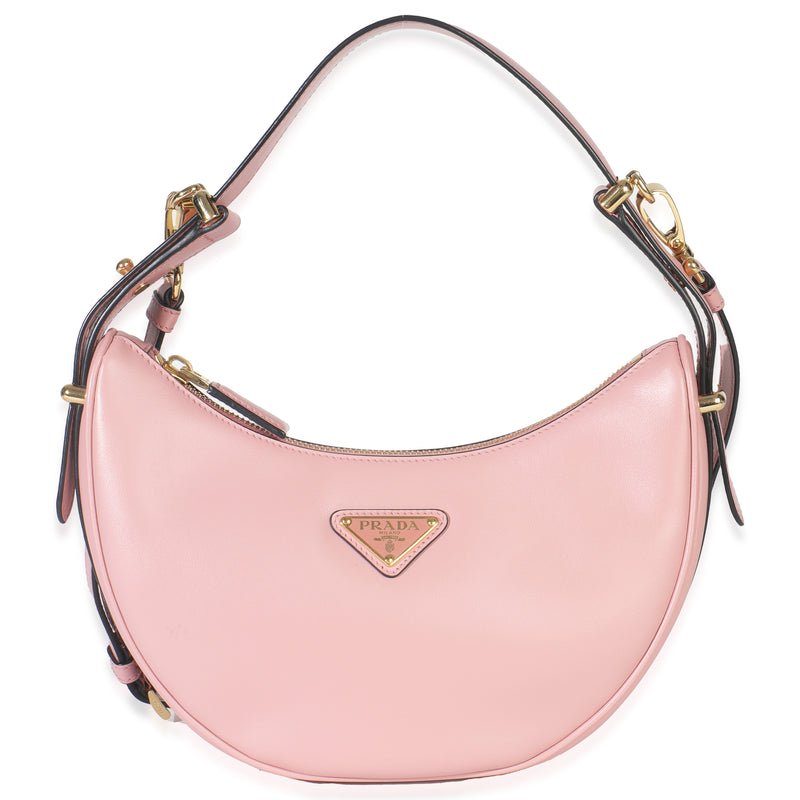 Pink Smooth Calfskin Arque Half Moon Hobo