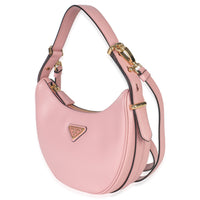 Pink Smooth Calfskin Arque Half Moon Hobo