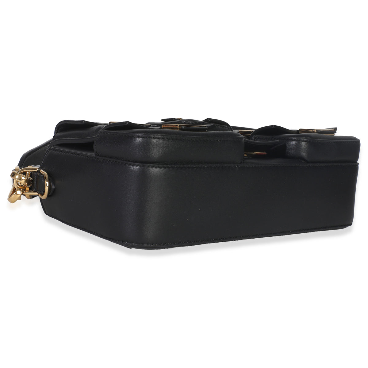 Black Nappa Convertible Multipocket Baguette Bag