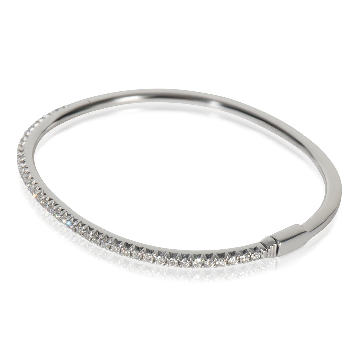 White Gold Diamond Metro Hinged Diamond Bracelet