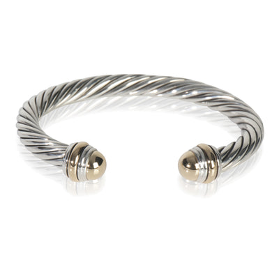 Yellow Gold & Sterling Silver  Cable Classic Bracelet