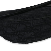 Christian Dior Black Oblique Jacquard Canvas Saddle Crossbody Handbag clasp