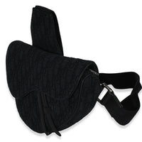 Christian Dior Black Oblique Jacquard Canvas Saddle Crossbody Handbag sv