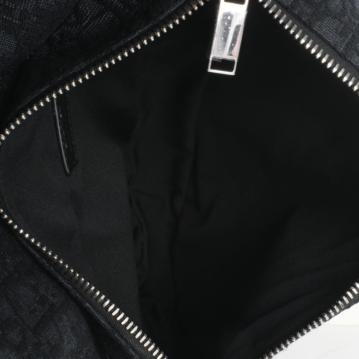 Black Oblique Jacquard Canvas Saddle Crossbody