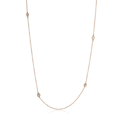 Rose Gold Diamond Elsa Peretti Diamond By The Yard Necklace