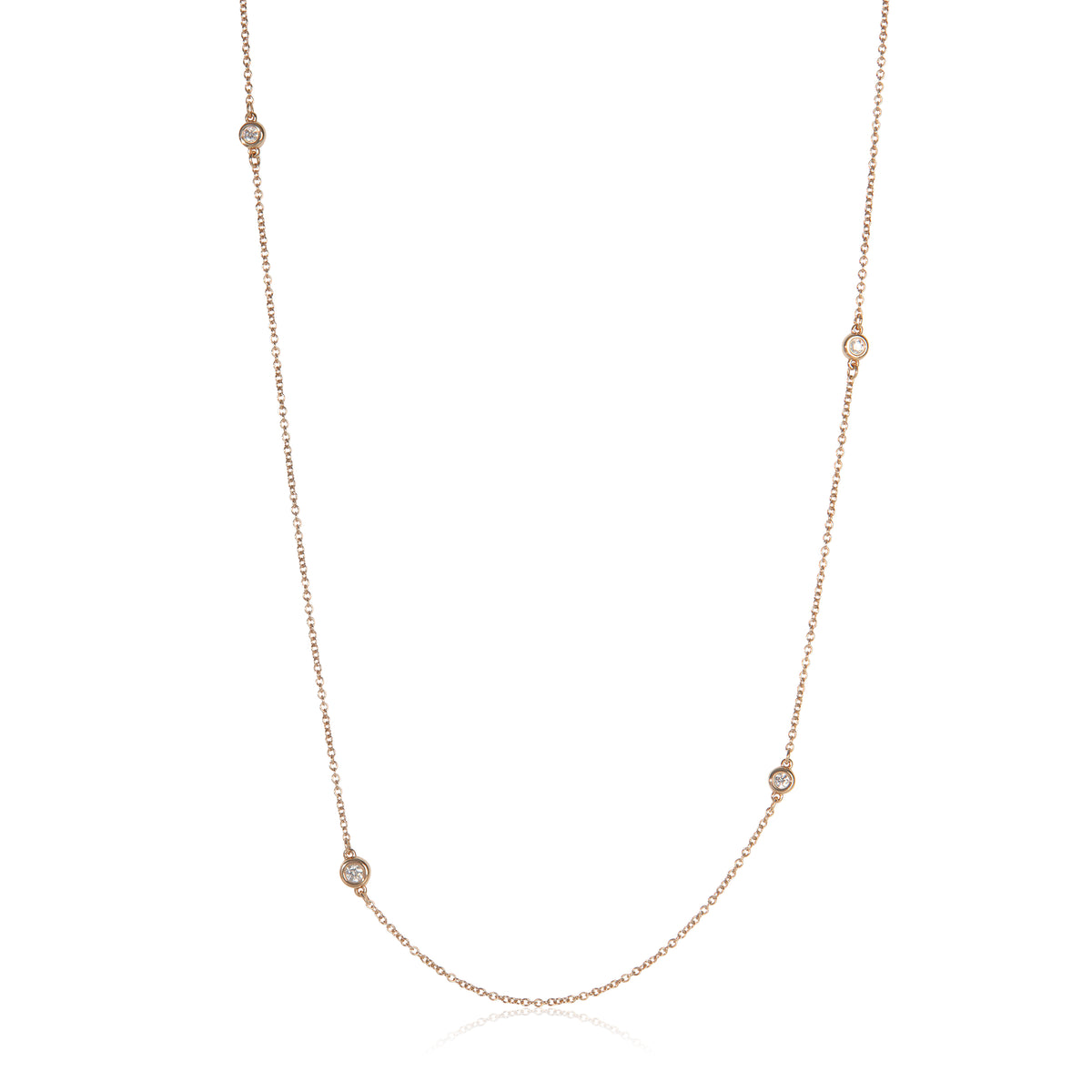 Rose Gold Diamond Elsa Peretti Diamond By The Yard Necklace