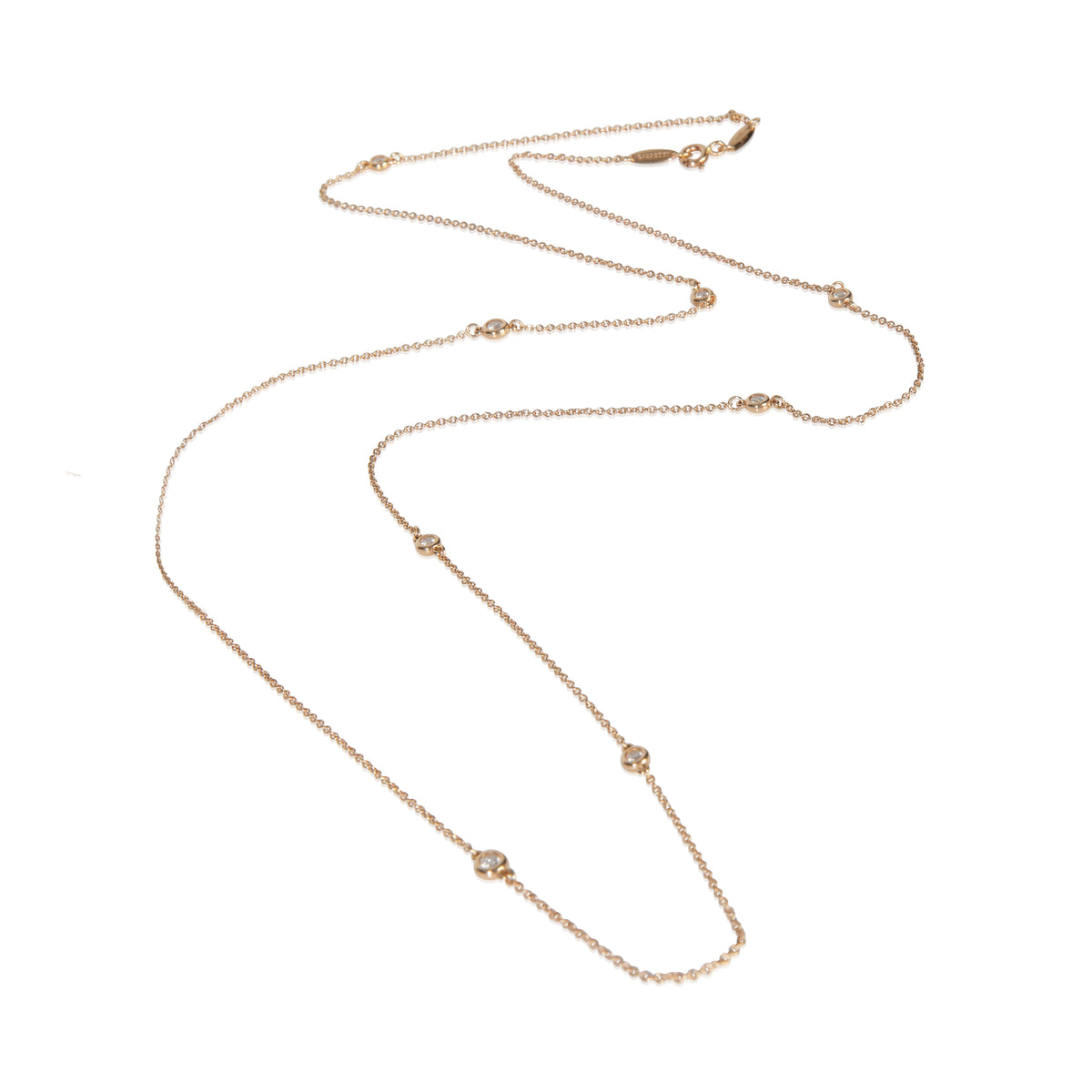 Rose Gold Diamond Elsa Peretti Diamond By The Yard Necklace