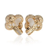 Yellow Gold Mother Of Pearl Vintage Alhambra Earrings