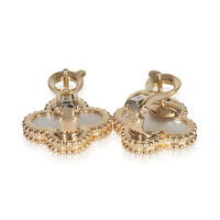 Yellow Gold Mother Of Pearl Vintage Alhambra Earrings