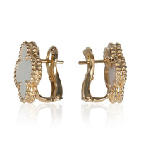 Yellow Gold Mother Of Pearl Vintage Alhambra Earrings