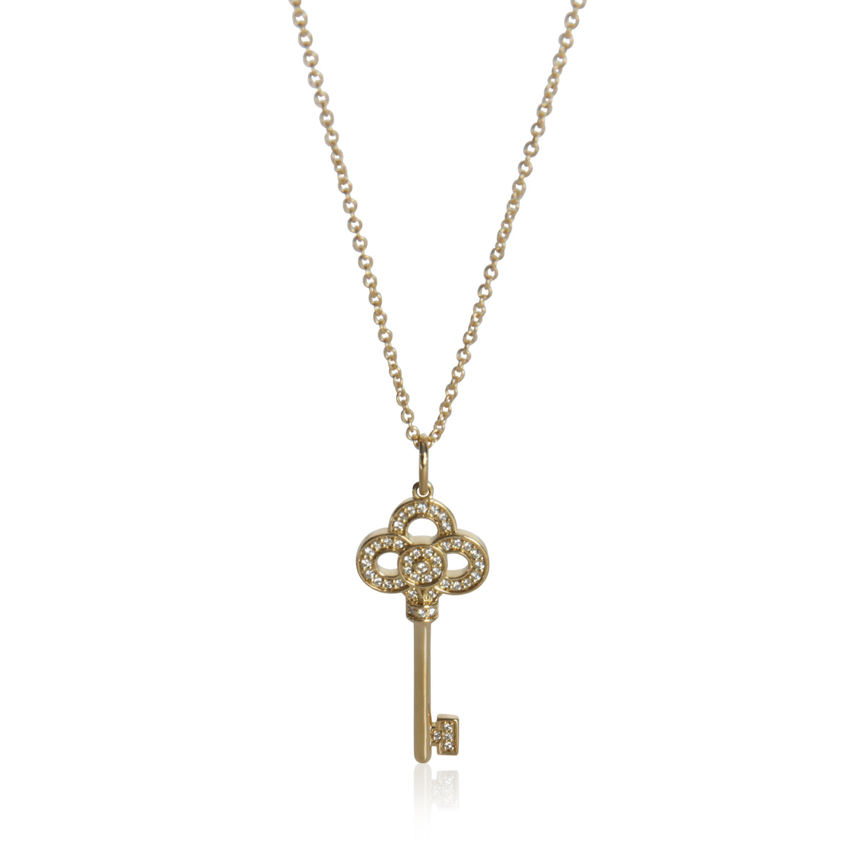 Yellow Gold Diamond Mini Crown Key Pendant