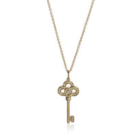 Yellow Gold Diamond Mini Crown Key Pendant