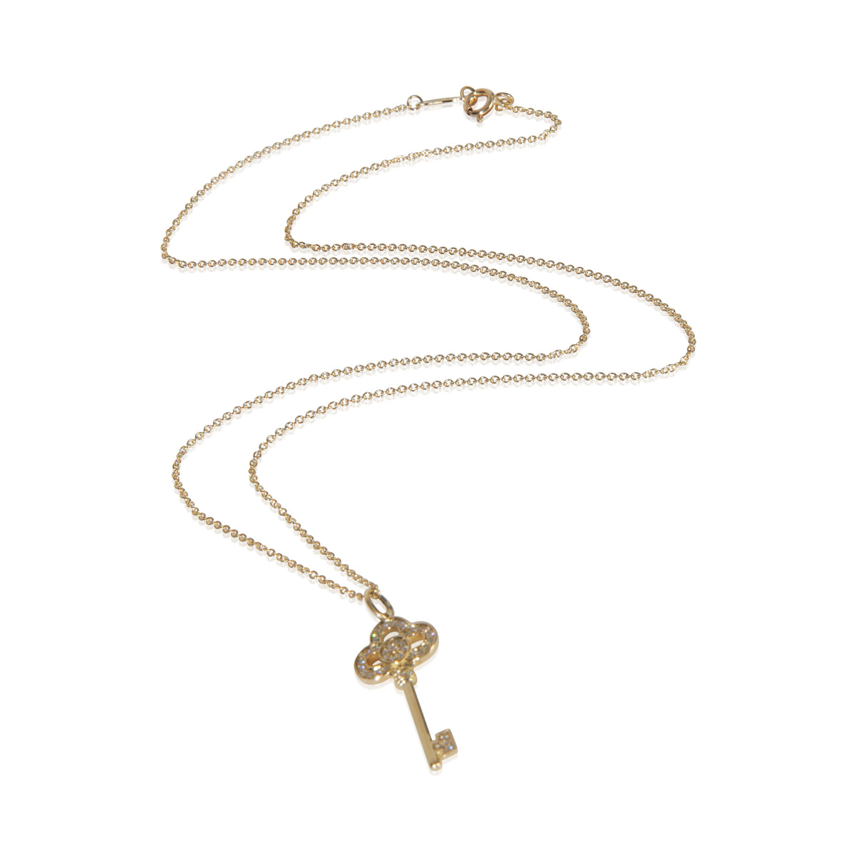 Yellow Gold Diamond Mini Crown Key Pendant