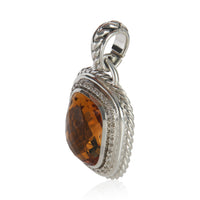 Sterling Silver Citrine and Diamond Wheaton Pendant