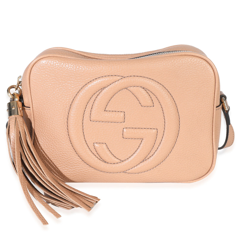 Beige Pebbled Calfskin Small Soho Disco Crossbody