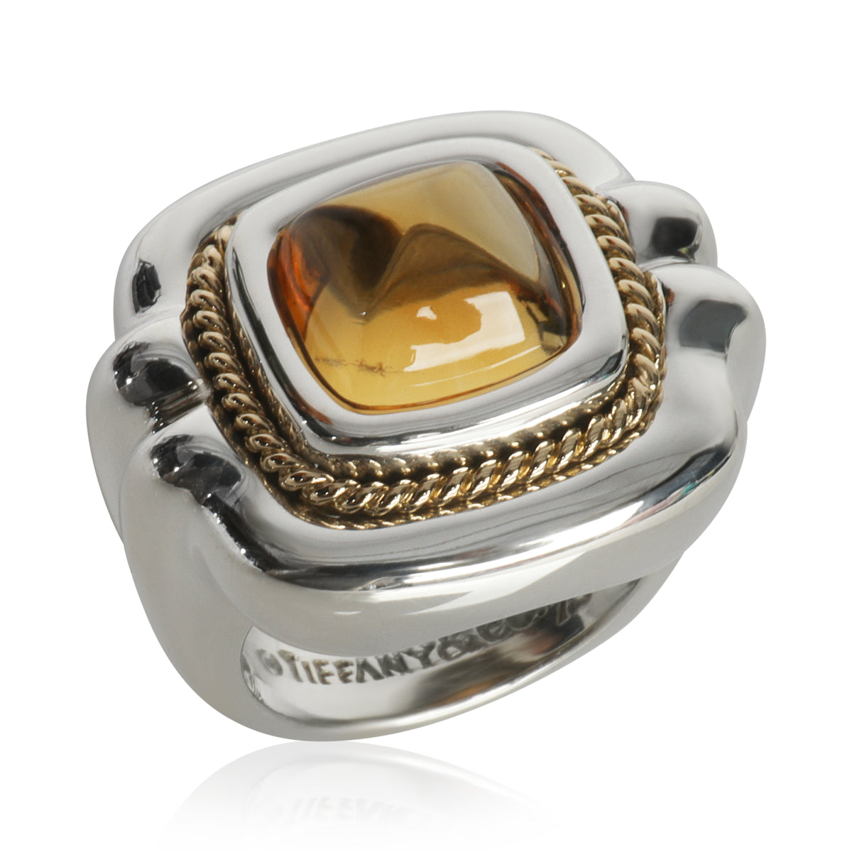 Yellow Gold & Sterling Silver Citrine Ring