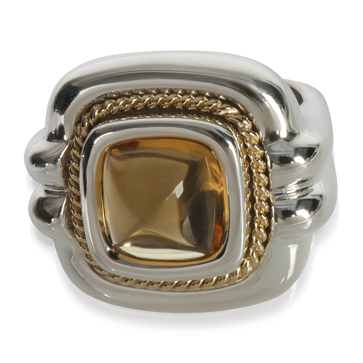 Yellow Gold & Sterling Silver Citrine Ring