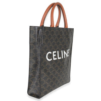 Triomphe Canvas Tan Calfskin Small Vertical Cabas