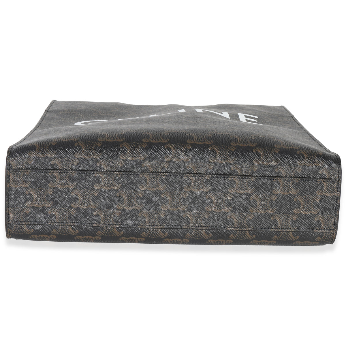 Triomphe Canvas Tan Calfskin Small Vertical Cabas