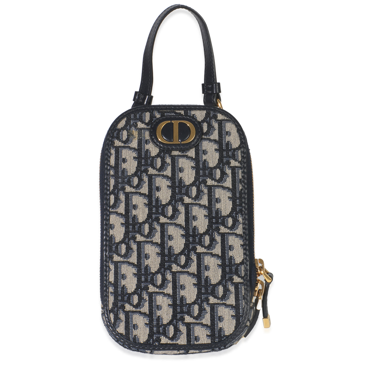 Blue Oblique Canvas 30 Montaigne Callin Dior Phone Holder