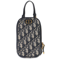 Blue Oblique Canvas 30 Montaigne Callin Dior Phone Holder