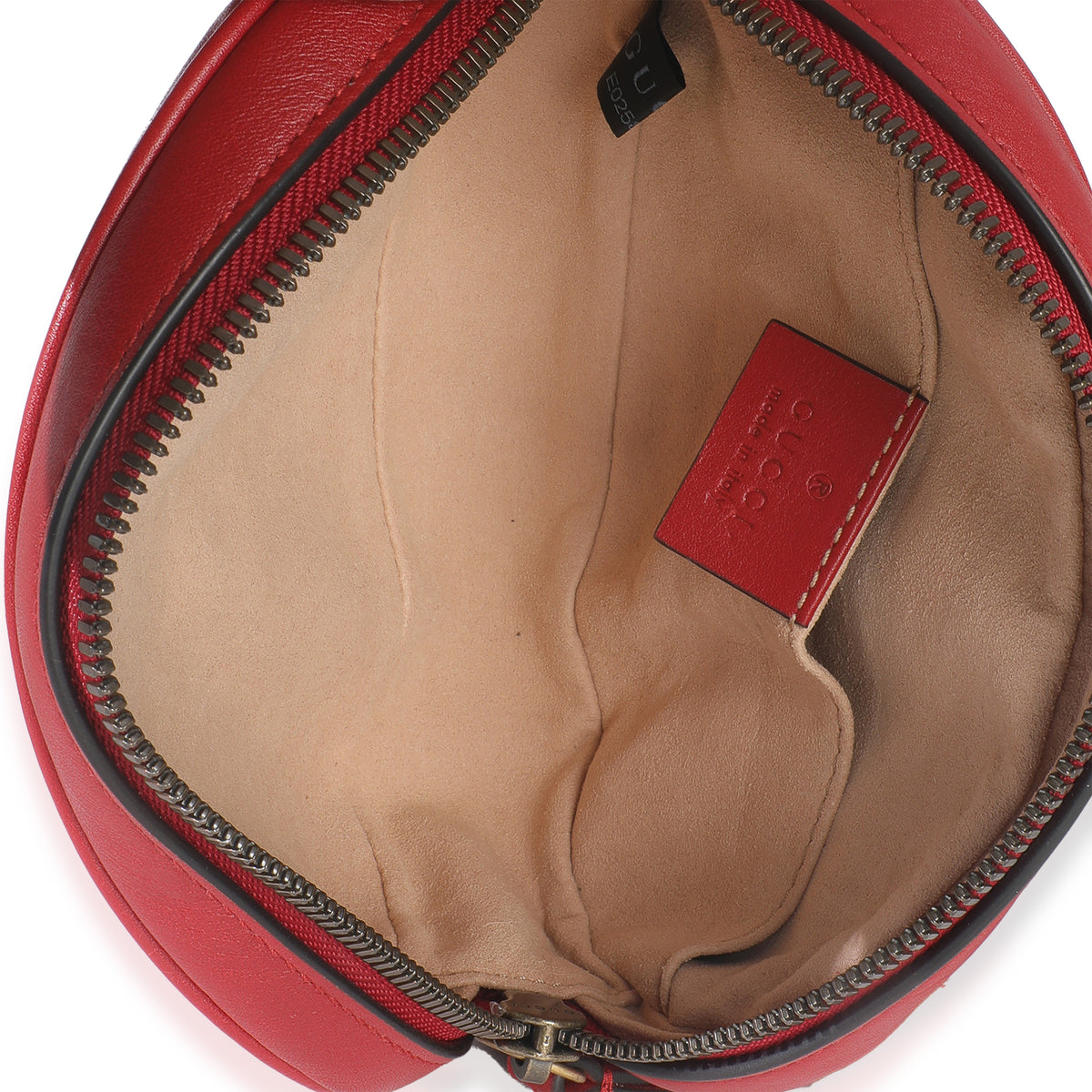 Hibiscus Red Matelasse Calfskin GG Marmont Belt Bag 85/34