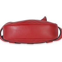 Hibiscus Red Matelasse Calfskin GG Marmont Belt Bag 85/34
