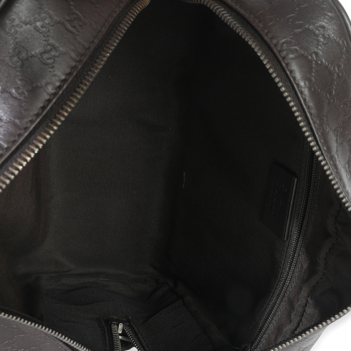 Brown Microguccissima Calfskin Toiletry Case