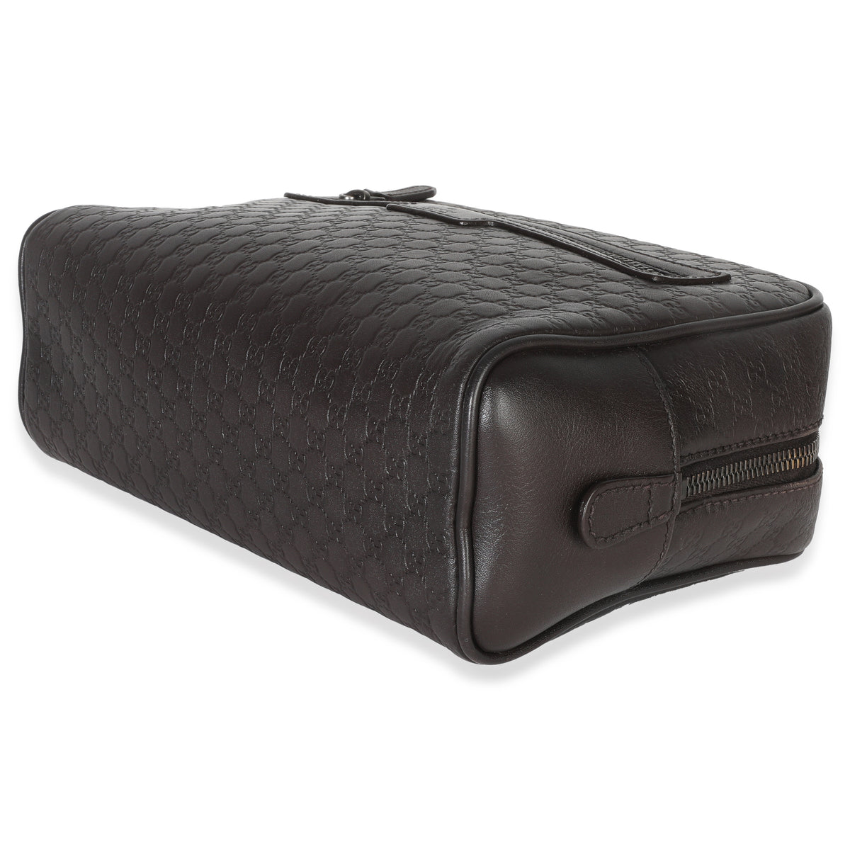 Brown Microguccissima Calfskin Toiletry Case