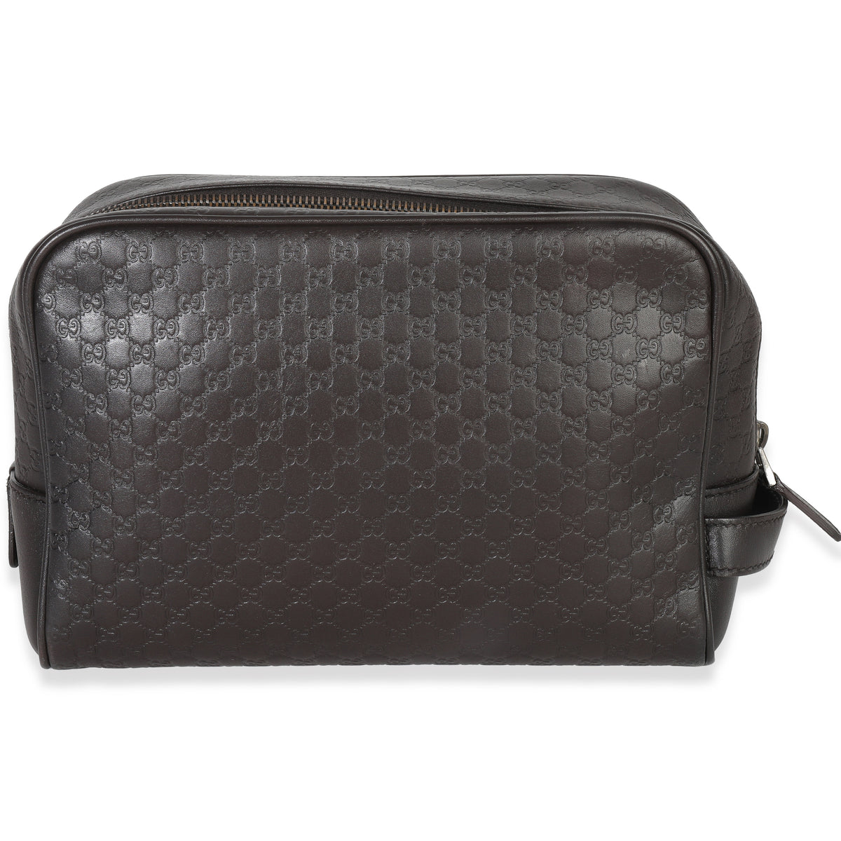 Brown Microguccissima Calfskin Toiletry Case