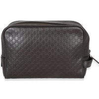 Brown Microguccissima Calfskin Toiletry Case