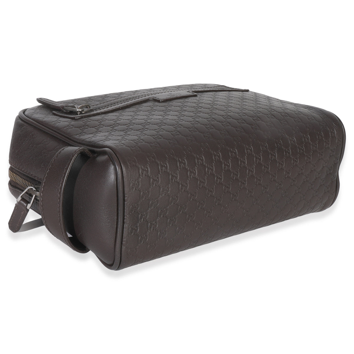 Brown Microguccissima Calfskin Toiletry Case