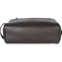 Brown Microguccissima Calfskin Toiletry Case