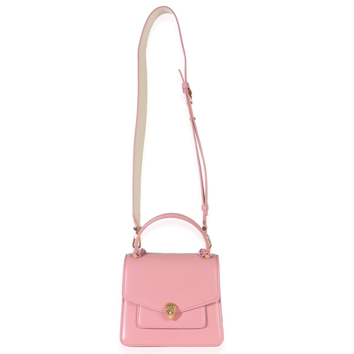 Bvlgari Pink Calfskin Serpenti Forever Top Handle Bag