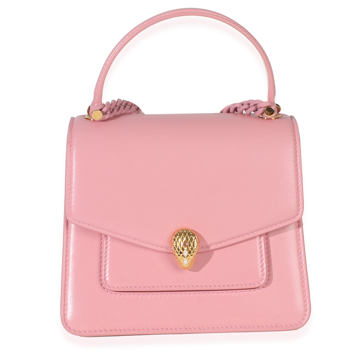 Bvlgari Pink Calfskin Serpenti Forever Top Handle Bag