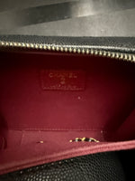 Black Quilted Twist Your Buttons Clutch With Chain