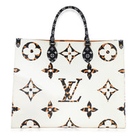 Louis Vuitton White Giant Monogram Jungle Canvas Onthego GM Handbag fv