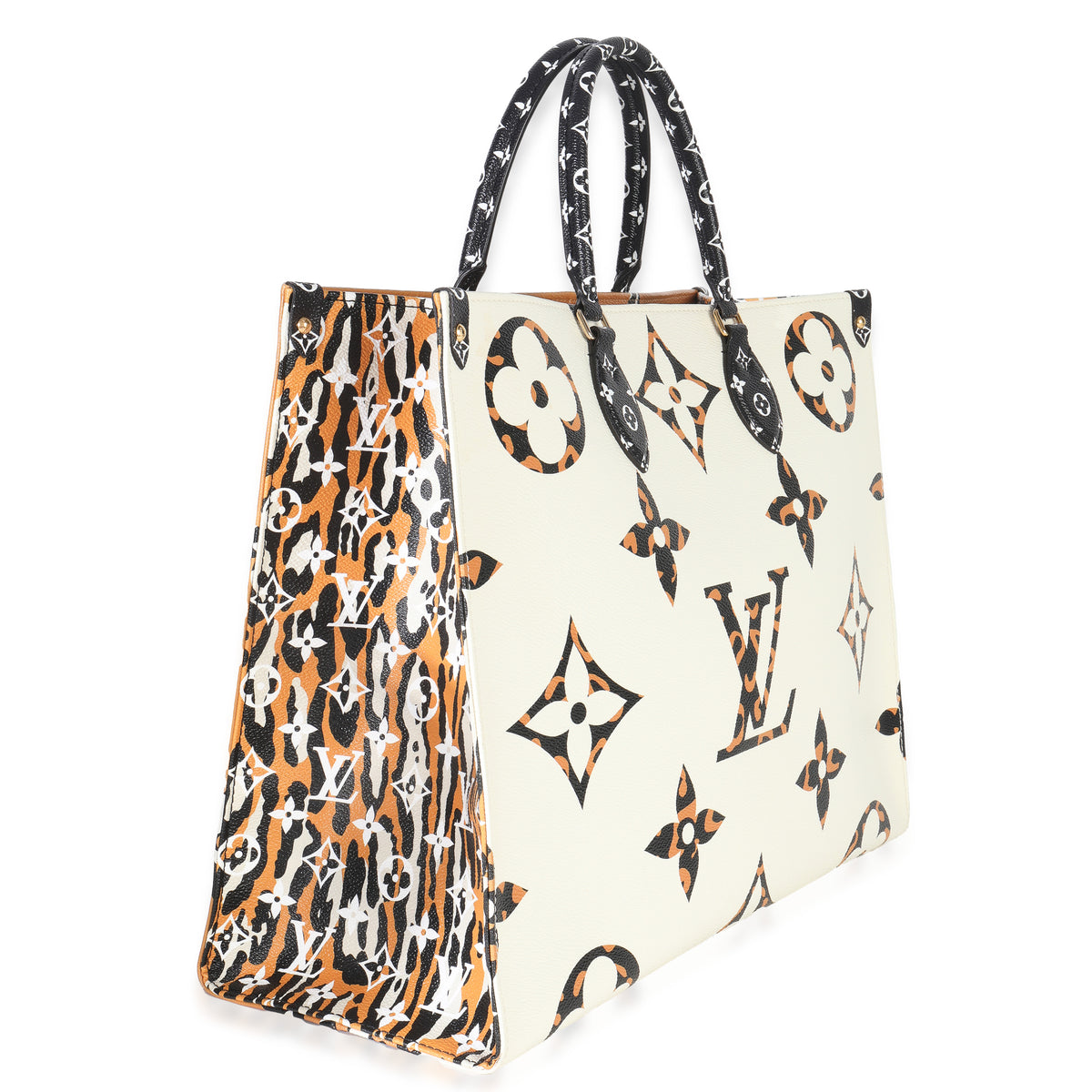 Louis Vuitton White Giant Monogram Jungle Canvas Onthego GM Handbag pv