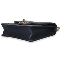 Navy Iridescent Quilted Goatskin Vertical Chic Pearls Flap Bag