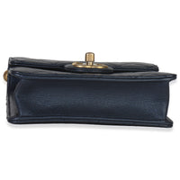 Navy Iridescent Quilted Goatskin Vertical Chic Pearls Flap Bag