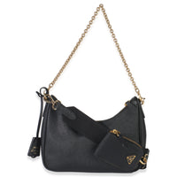 Black Saffiano Lux Re-Edition 2005 Shoulder Bag